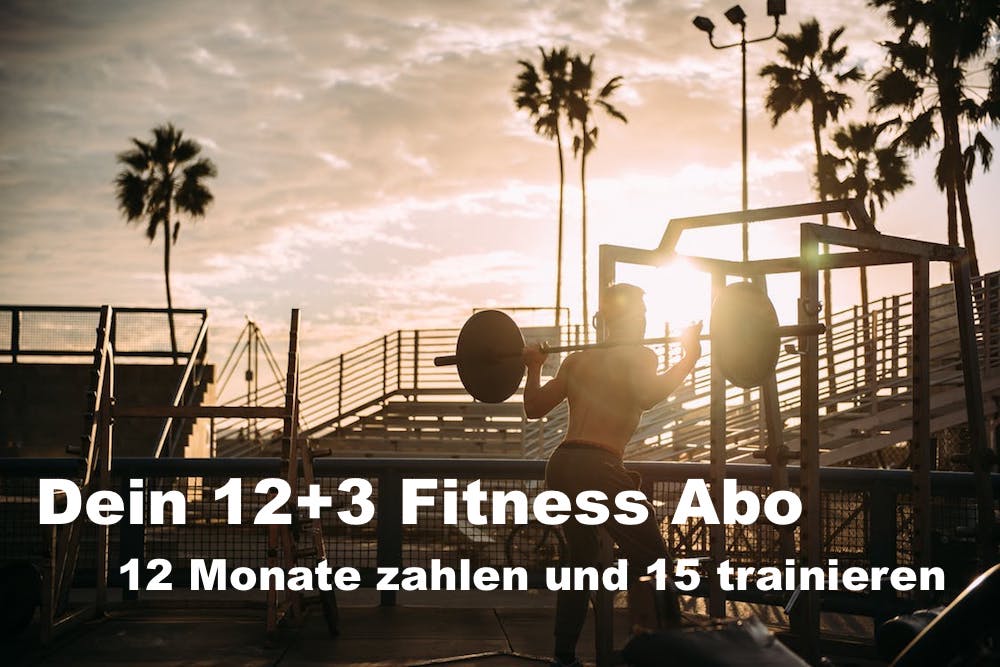 Beim 12+3 Fitness Abo trainierst Du ganze 15 Monate, zahlst aber nur 12